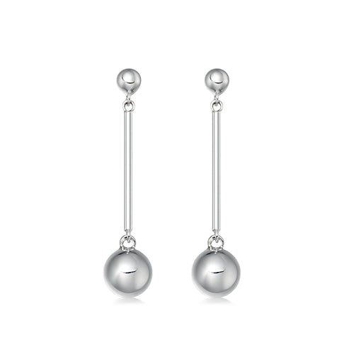 Silver ball drop earrings