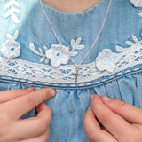 Child's Mini Silver Cross Necklace - hersey-and-son