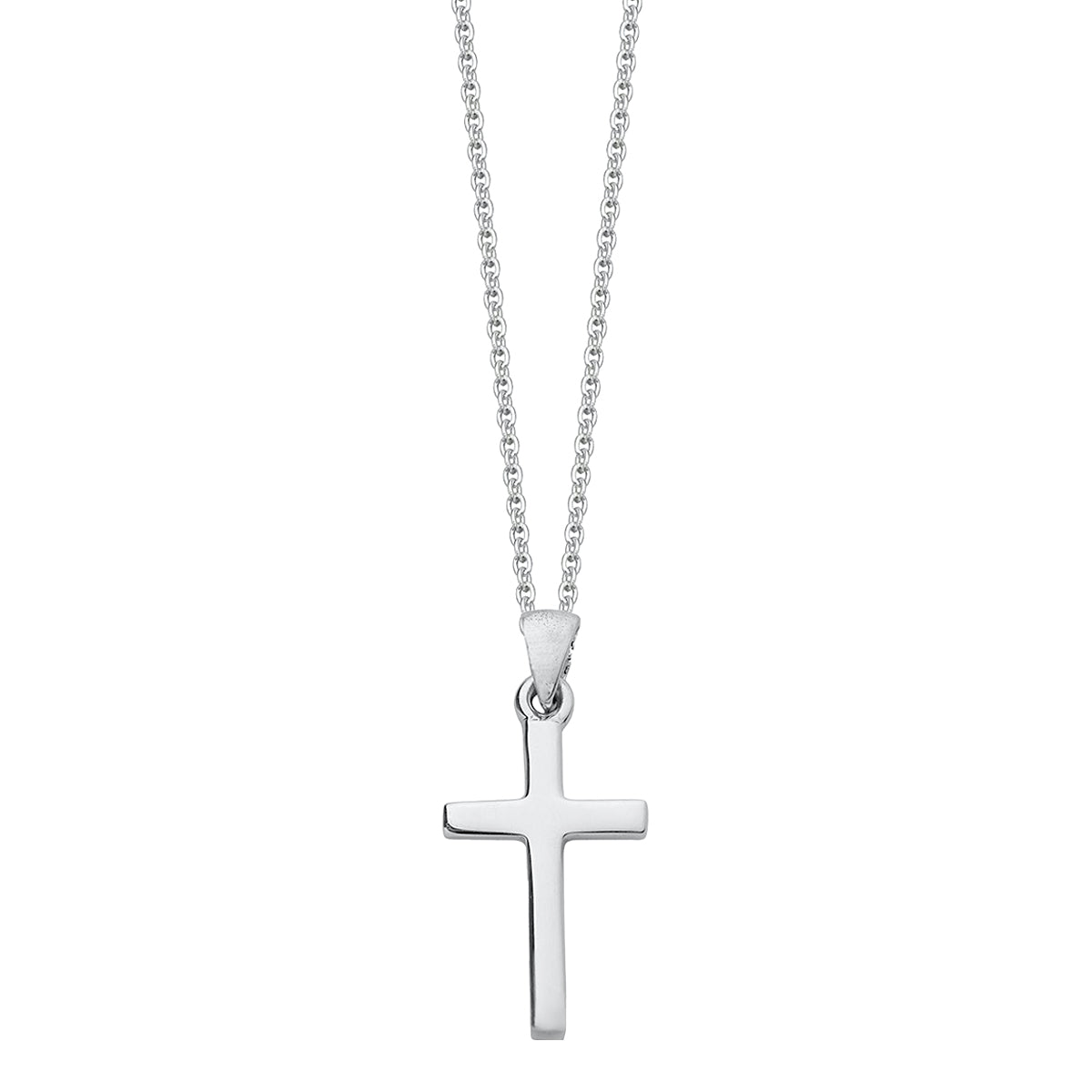 Slim silver cross pendant
