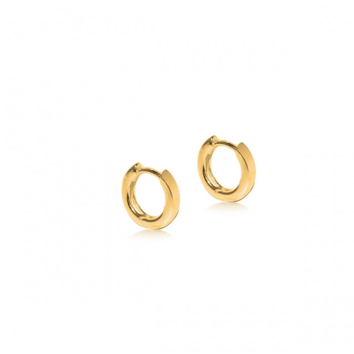Mens 2mm Gold Plated and Silver Huggie Hoop Earring