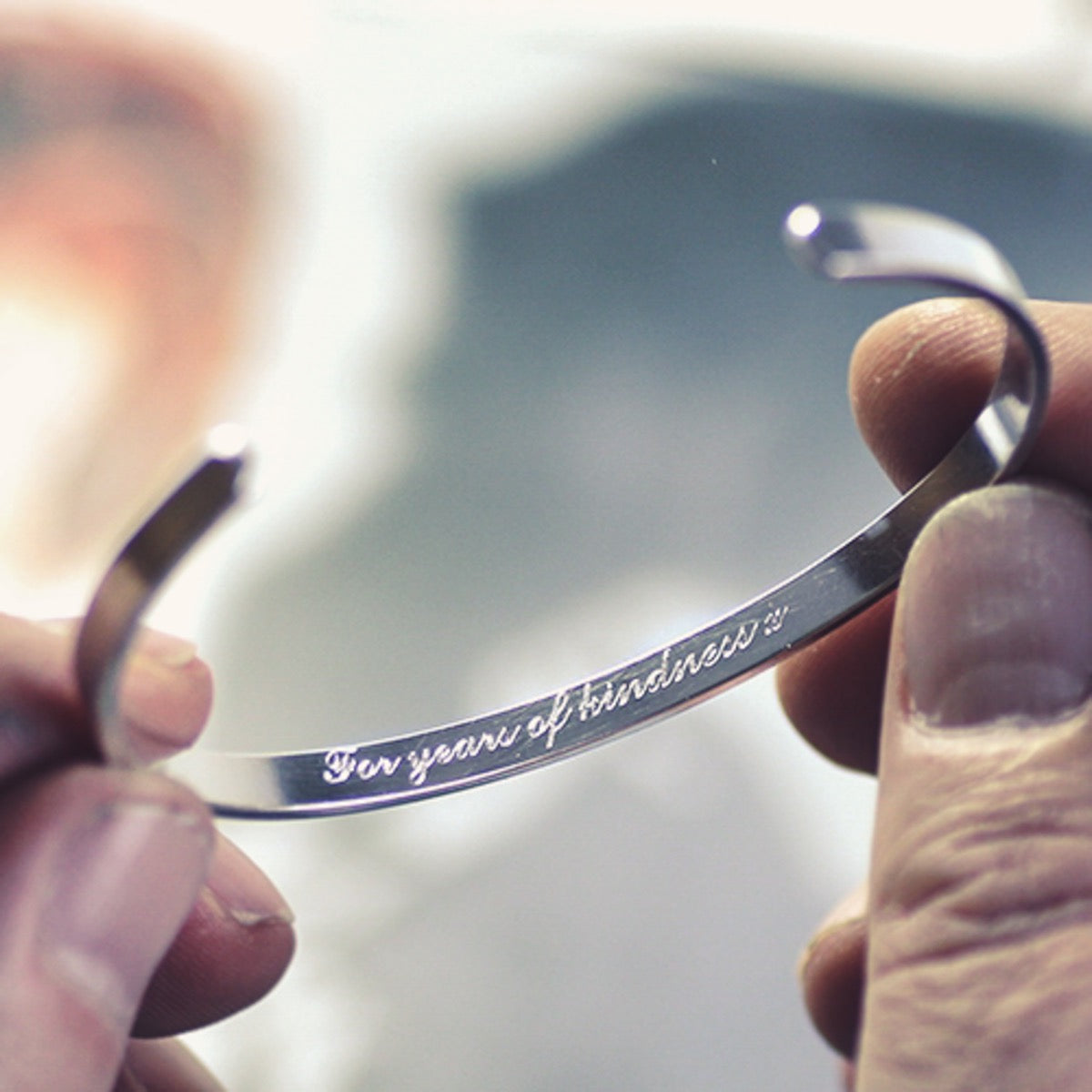 Silver engravable cuff bracelet 