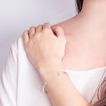 Round Silver Open Bangle - hersey-and-son