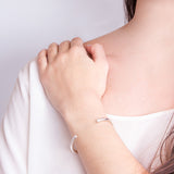 Round Silver Open Bangle - hersey-and-son