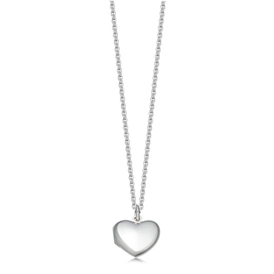 Small silver heart locket and chain