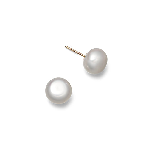 gold and Pearl button earrings 