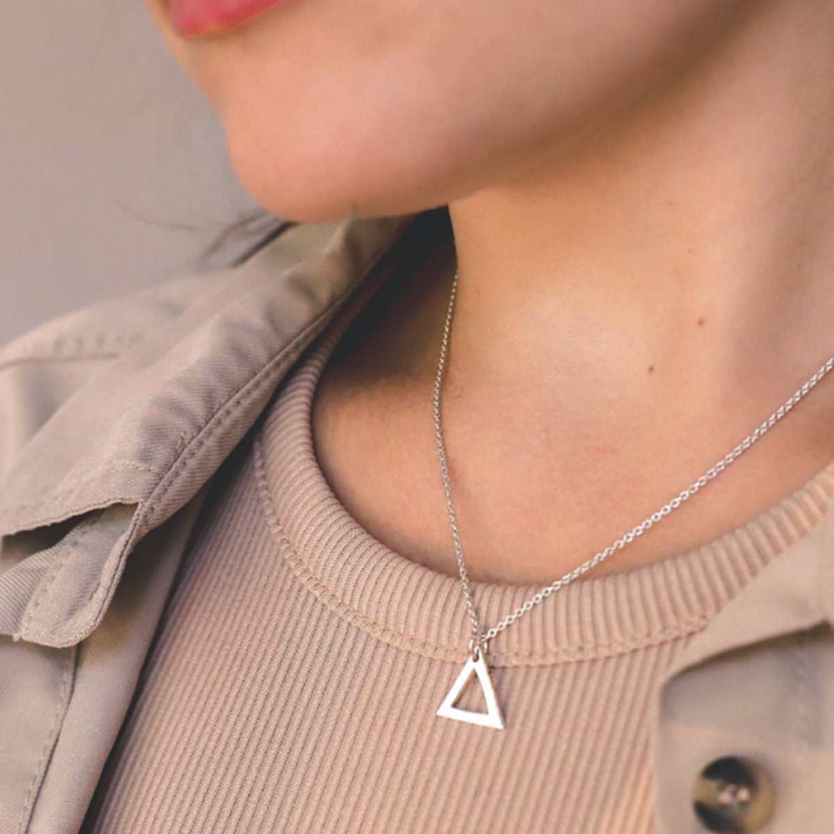 Small Sterling Silver Triangulum Necklace