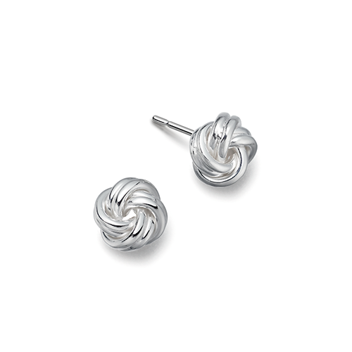 Knot silver stud earrings