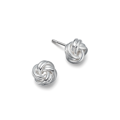 Knot silver stud earrings