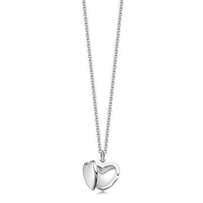 Silver girls heart locket open