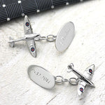Silver Spitfire Cufflinks - hersey-and-son