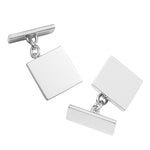 Silver Square Chain Cufflinks - hersey-and-son