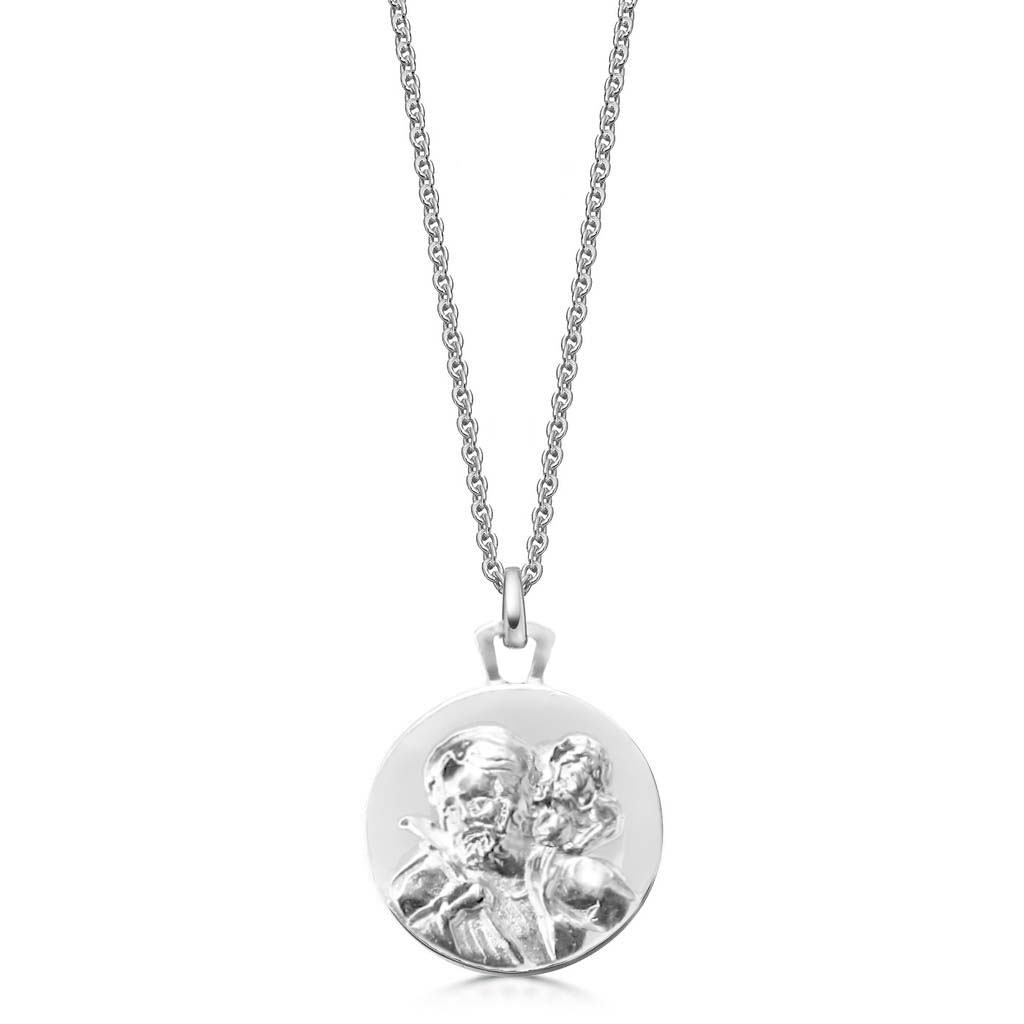 Deluxe Sterling Silver St Christopher Necklace