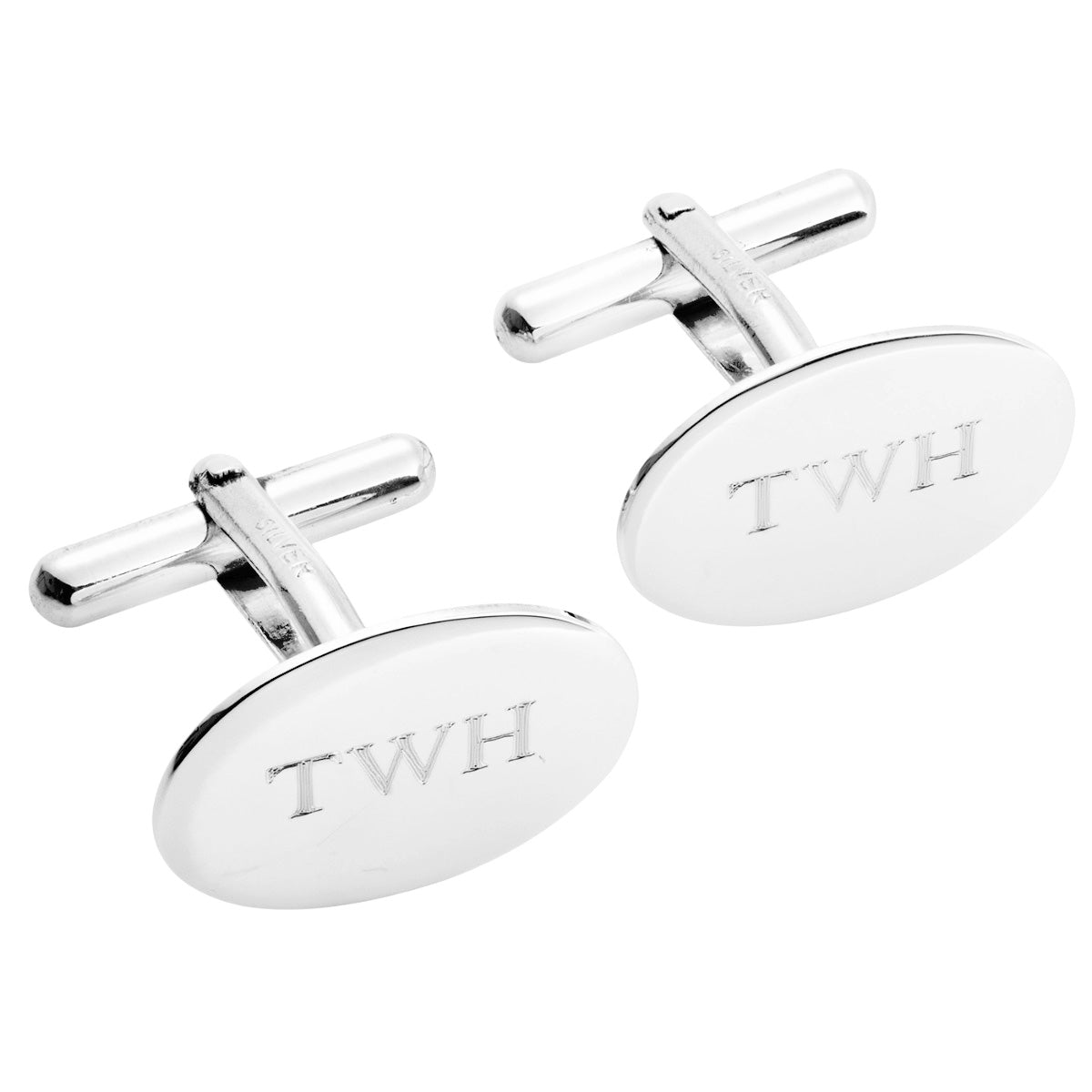 Standard Silver Oval Cufflinks