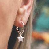 Silver Star Hoop Earrings - hersey-and-son