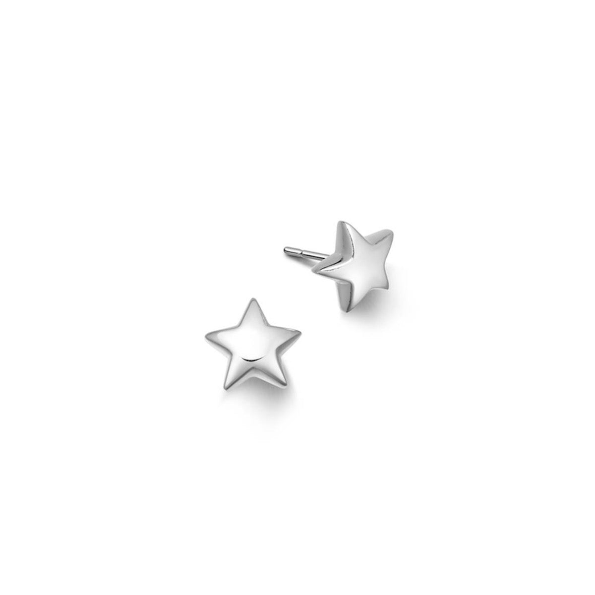 Silver star stud earrings