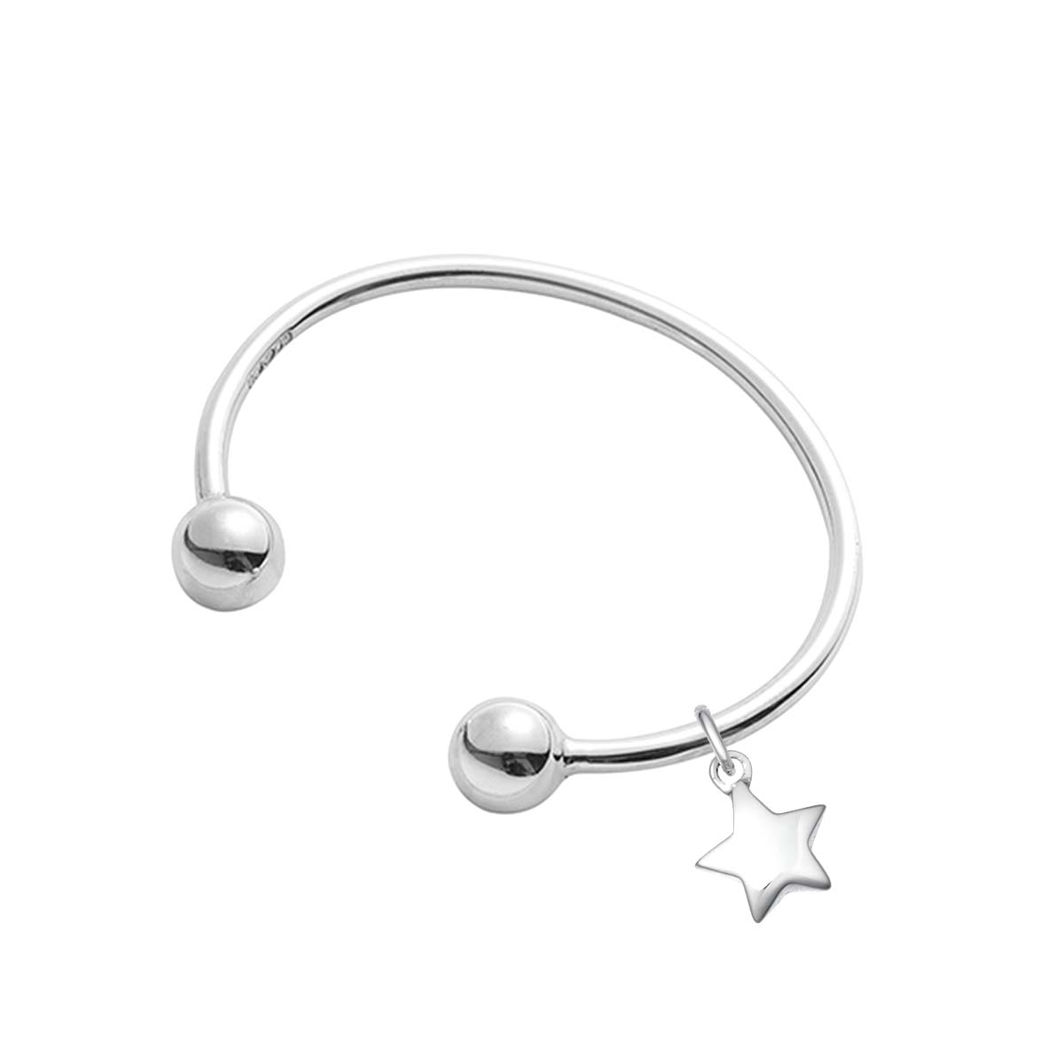 Childs Silver Torque Bangle Star