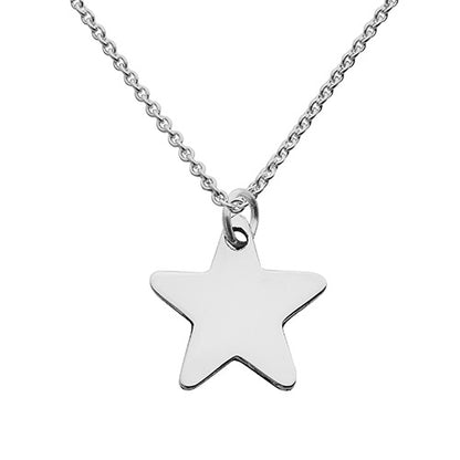Silver star initial pendant