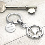 Silver Keyring - Steering Wheel - hersey-and-son