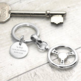 Silver Keyring - Steering Wheel - hersey-and-son