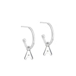 Silver Initial Hoop Earrings - hersey-and-son