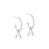 Silver Initial Hoop Earrings - hersey-and-son