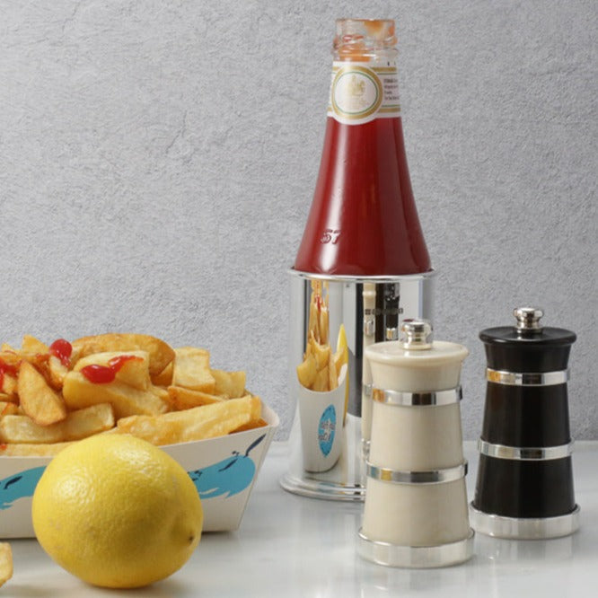 Silver Salt and Pepper Churns - hersey-and-son