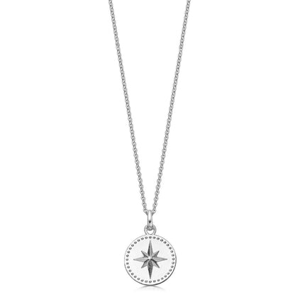 Sterling Silver North Star Compass Necklace