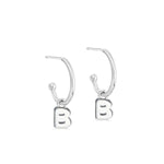 Silver Initial Hoop Earrings - hersey-and-son