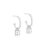 Silver Initial Hoop Earrings - hersey-and-son
