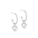Silver Ball Hoop Earrings - hersey-and-son