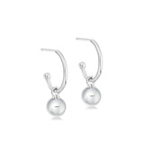 Silver Ball Hoop Earrings - hersey-and-son