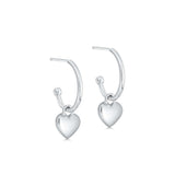 Silver Heart Hoop Earrings - hersey-and-son