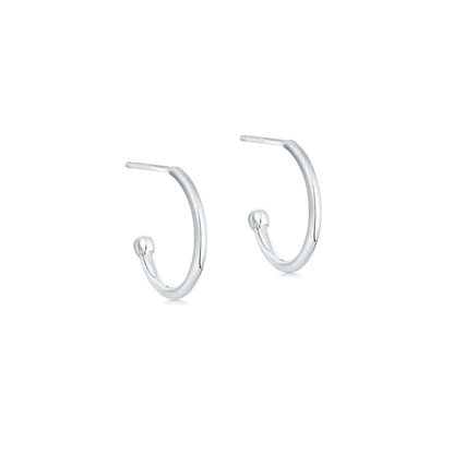 Silver Cross Hoop Earrings