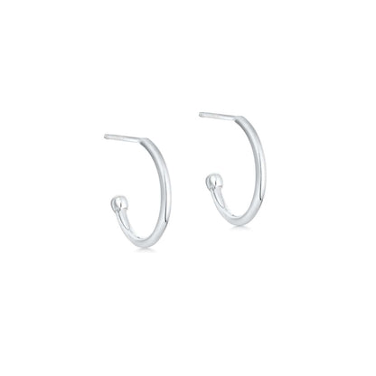 Silver Number Hoop Earrings