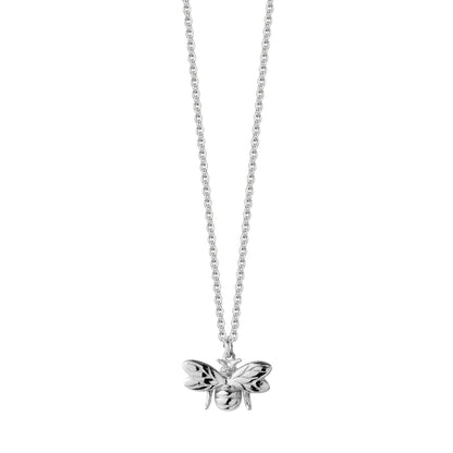 Silver bee necklace