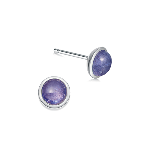 Silver and tanzanite december birthstone earrings