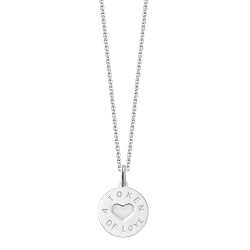 Silver token of love necklace