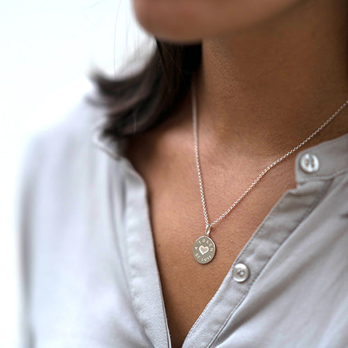 Silver Token Of Love Necklace Pendant Hersey Son Silversmiths