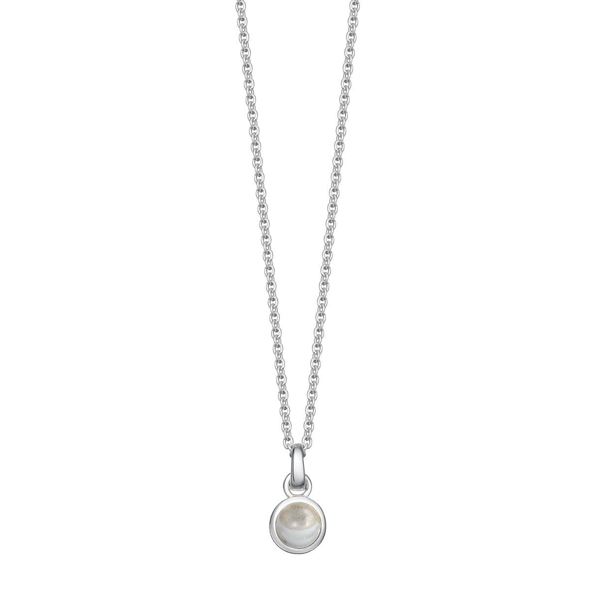 silver white topaz birthstone necklace