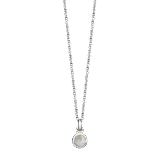 silver white topaz birthstone necklace