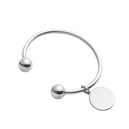 Childs Silver Torque Bangle Pebble Charm