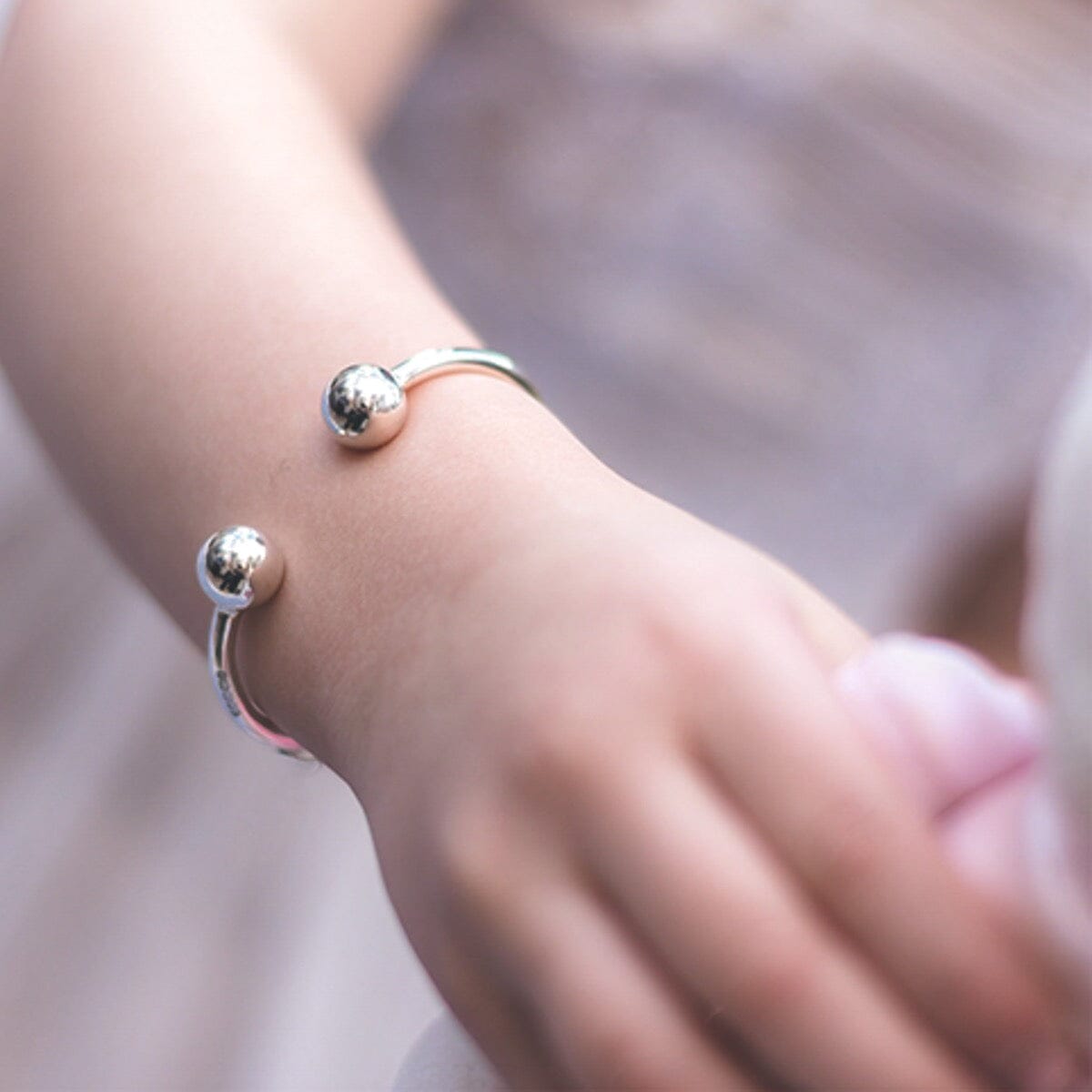 Silver torque bangle