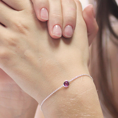 Pink tourmaline birthstone bracelet