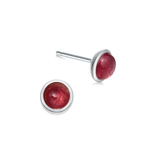 Silver and tourmaline birthstone earrings