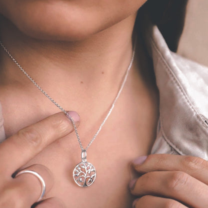 Silver tree of life necklace