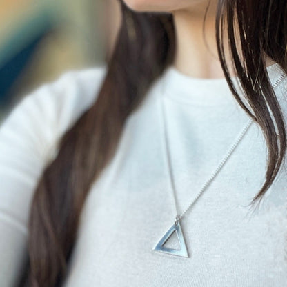 Large Sterling Silver Triangulum Necklace