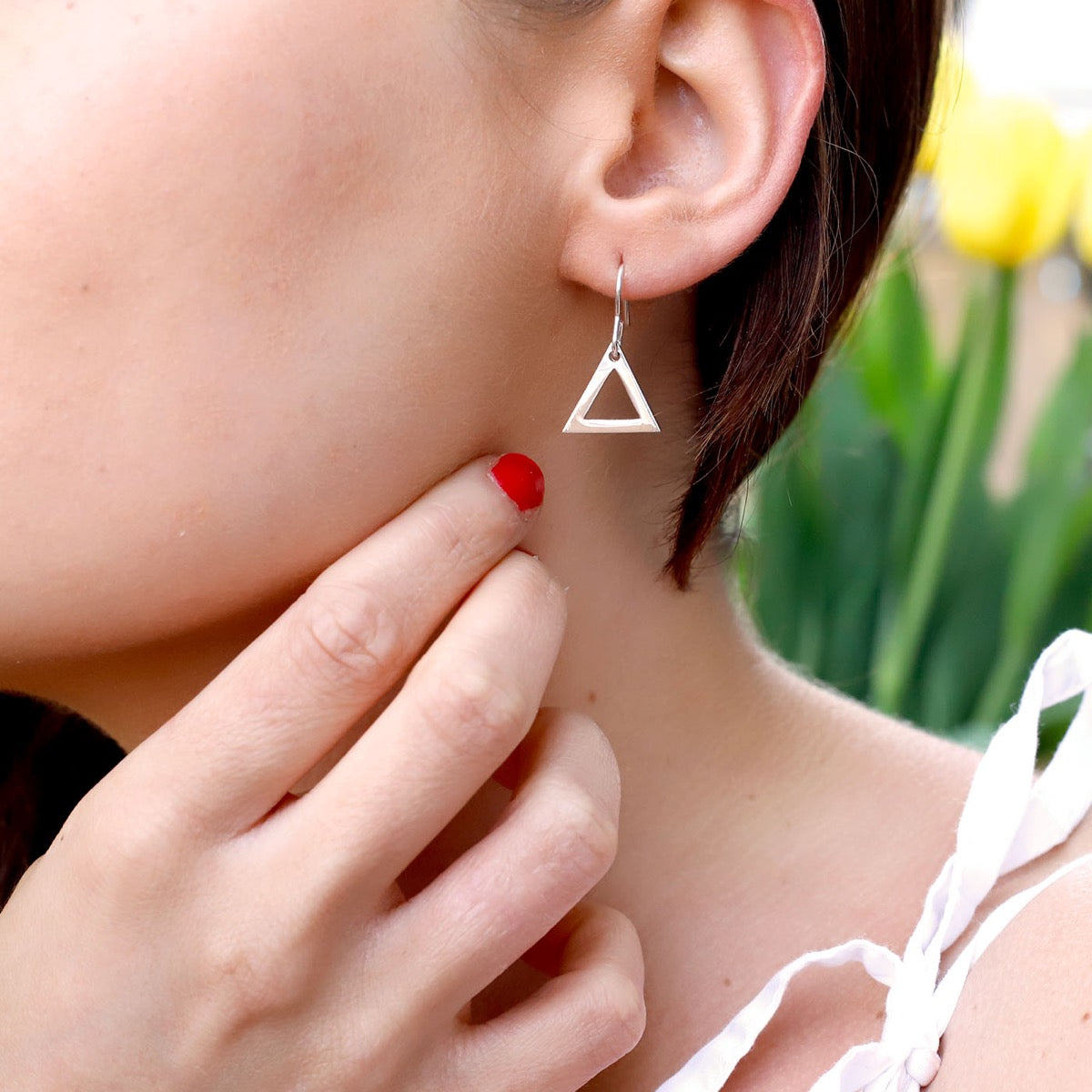 Sterling Silver Triangulum Earrings