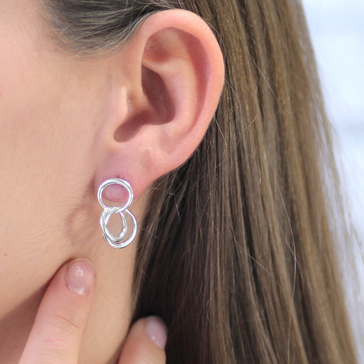 Silver trilogy earrings