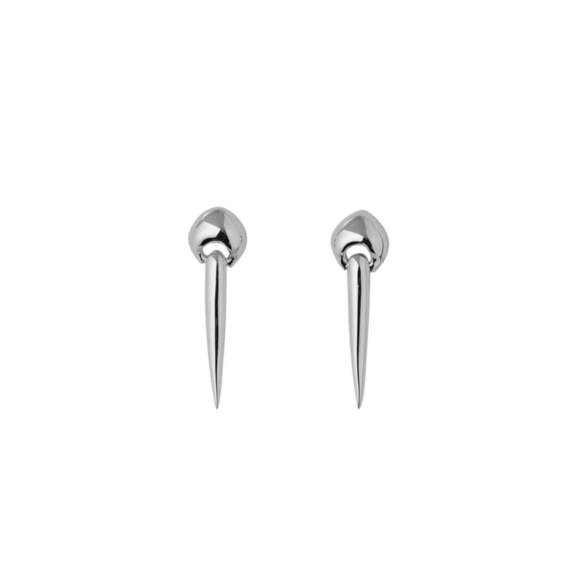 silver tusk earrings