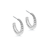 Sterling Silver Chunky Twisted Hoop Earrings - hersey-and-son